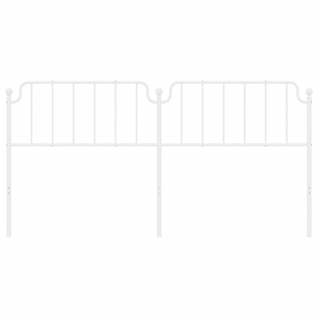 Tăblie de pat metalică, alb, 193 cm - Lando