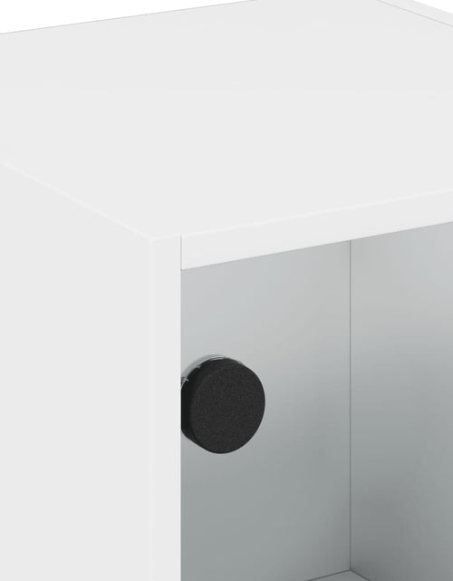 Загрузите изображение в средство просмотра галереи, Noptiere cu uși din sticlă, 2 buc., alb, 35x37x42 cm - Lando
