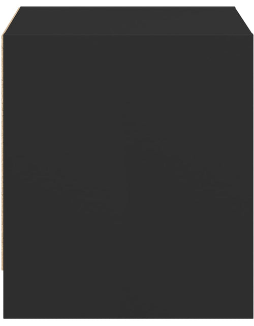 Încărcați imaginea în vizualizatorul Galerie, Noptieră cu ușă din sticlă, negru, 35x37x42 cm - Lando
