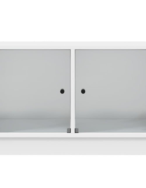 Încărcați imaginea în vizualizatorul Galerie, Comodă TV cu uși din sticlă, alb, 68x37x42 cm - Lando
