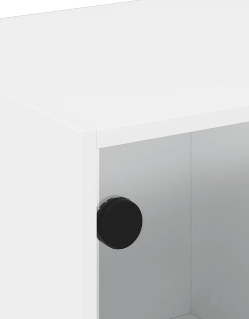 Încărcați imaginea în vizualizatorul Galerie, Comodă TV cu uși din sticlă, alb, 68x37x42 cm - Lando
