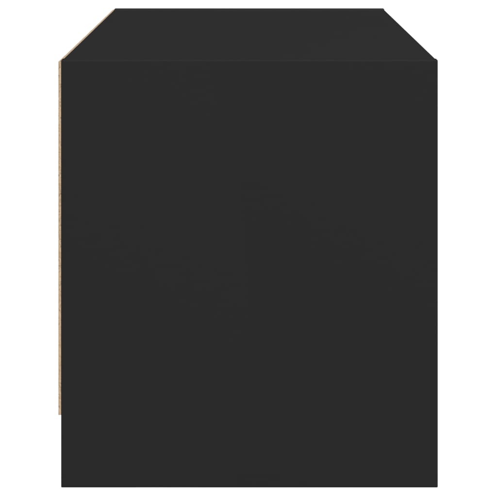 Comodă TV cu uși din sticlă, negru, 68x37x42 cm - Lando