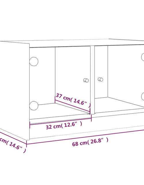 Загрузите изображение в средство просмотра галереи, Comodă TV cu uși din sticlă, stejar fumuriu, 68x37x42 cm - Lando
