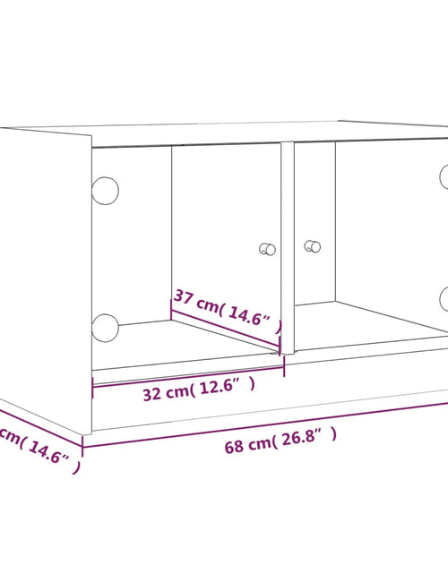 Încărcați imaginea în vizualizatorul Galerie, Comodă TV cu uși din sticlă, stejar maro, 68x37x42 cm - Lando
