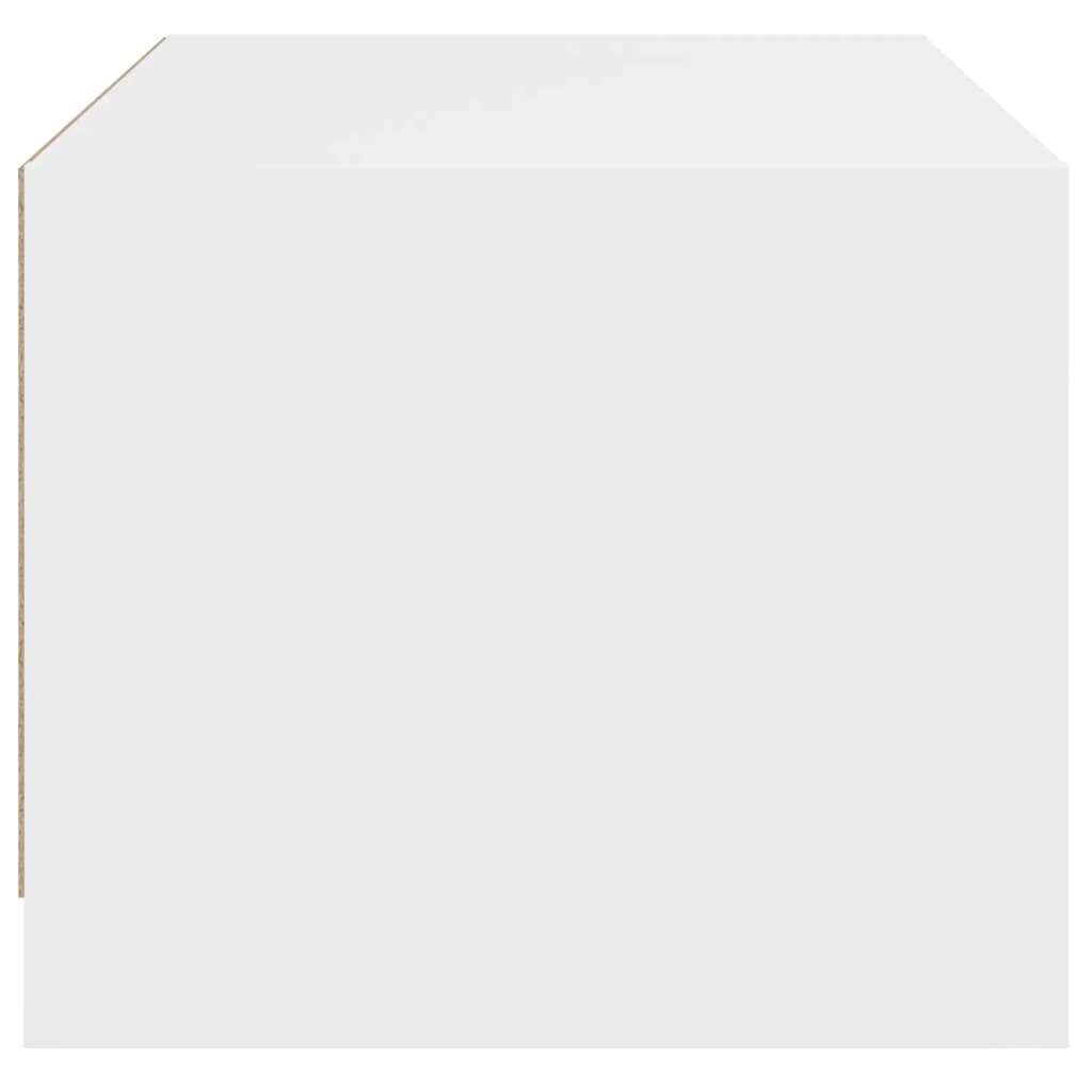 Măsuță de cafea cu uși din sticlă, alb, 68x50x42 cm - Lando