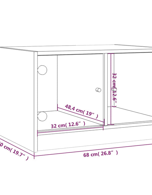 Загрузите изображение в средство просмотра галереи, Măsuță de cafea cu uși din sticlă, alb, 68x50x42 cm - Lando
