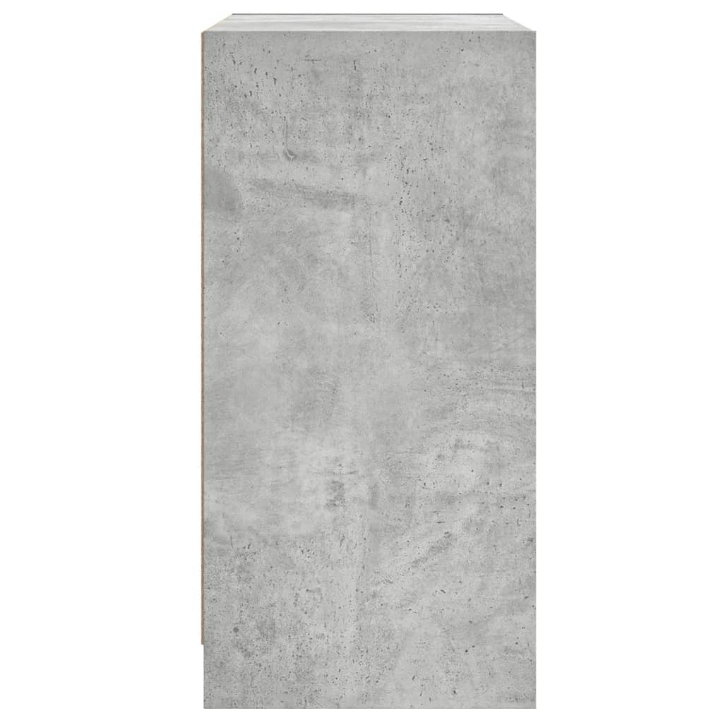 Dulap lateral cu uși din sticlă, gri beton, 68x37x75,5 cm - Lando