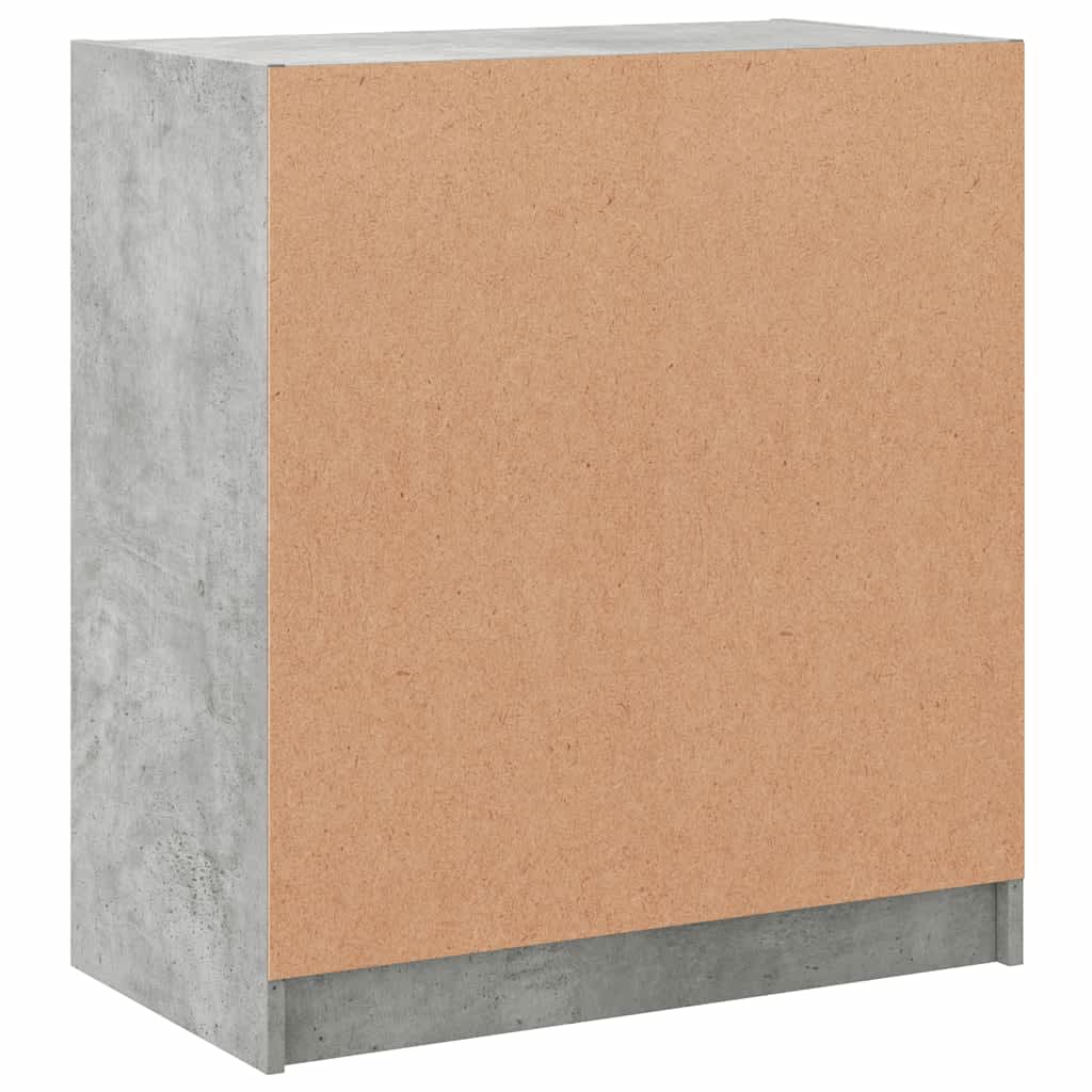 Dulap lateral cu uși din sticlă, gri beton, 68x37x75,5 cm - Lando