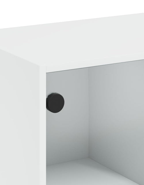 Încărcați imaginea în vizualizatorul Galerie, Măsuță de cafea cu uși din sticlă, alb, 102x50x42 cm - Lando
