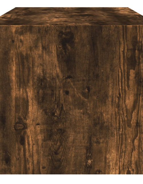 Загрузите изображение в средство просмотра галереи, Măsuță de cafea cu uși din sticlă, stejar fumuriu, 102x50x42 cm - Lando
