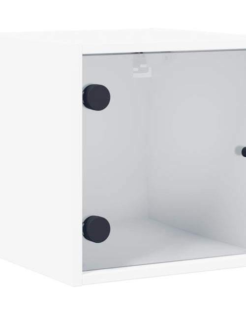 Загрузите изображение в средство просмотра галереи, Noptieră cu ușă de sticlă, alb, 35x37x35 cm - Lando
