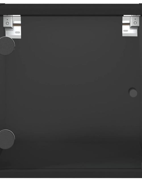 Загрузите изображение в средство просмотра галереи, Noptieră cu ușă de sticlă, negru, 35x37x35 cm - Lando
