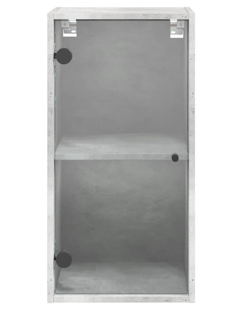Încărcați imaginea în vizualizatorul Galerie, Dulap de perete cu uși din sticlă, gri beton, 35x37x68,5 cm - Lando
