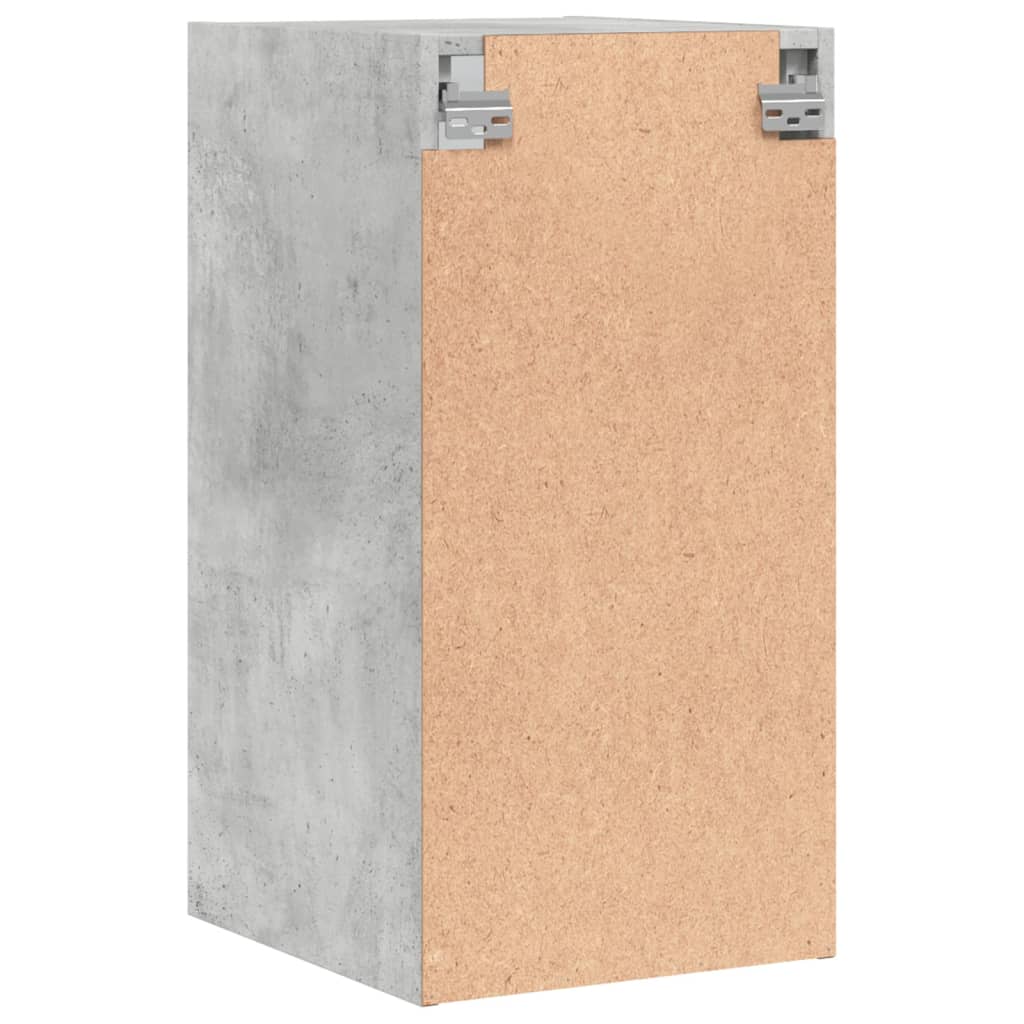 Dulap de perete cu uși din sticlă, gri beton, 35x37x68,5 cm - Lando