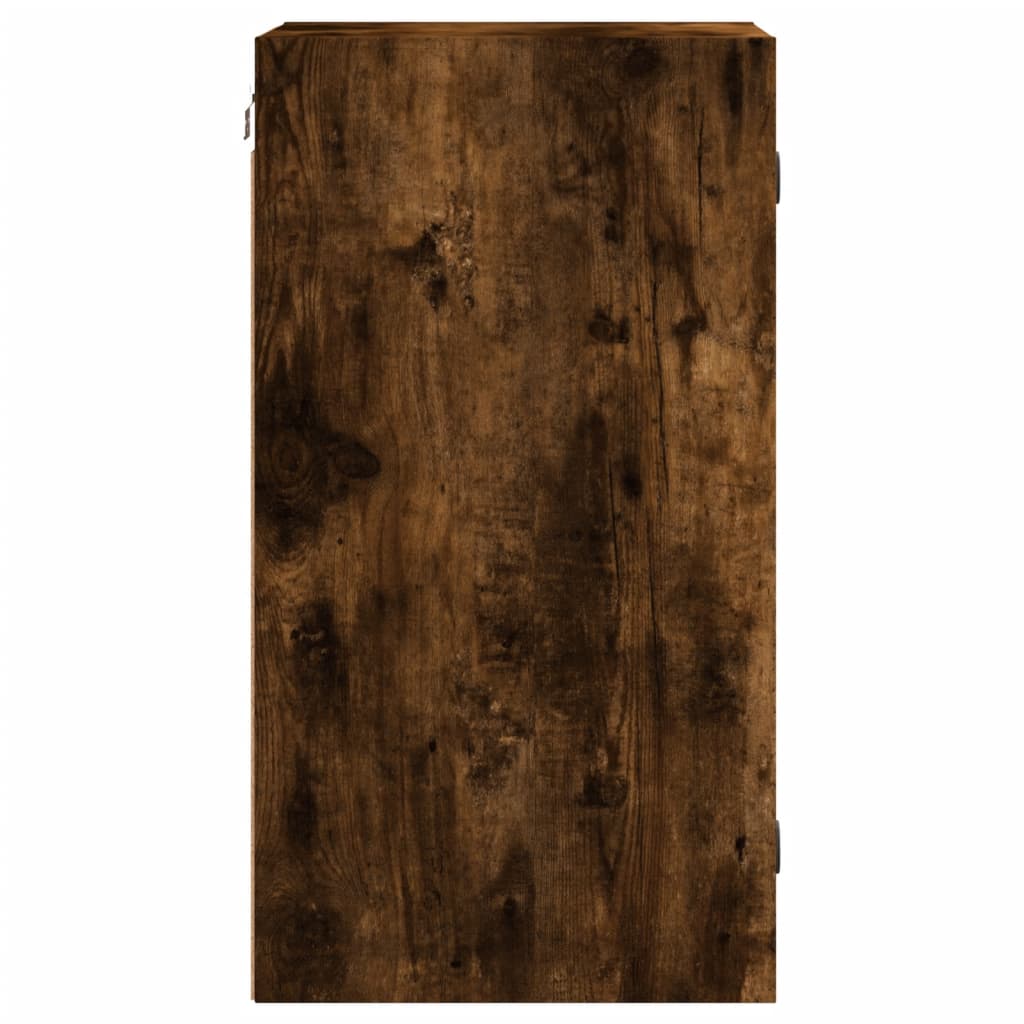 Dulap de perete cu uși din sticlă, stejar fumuriu,35x37x68,5 cm - Lando