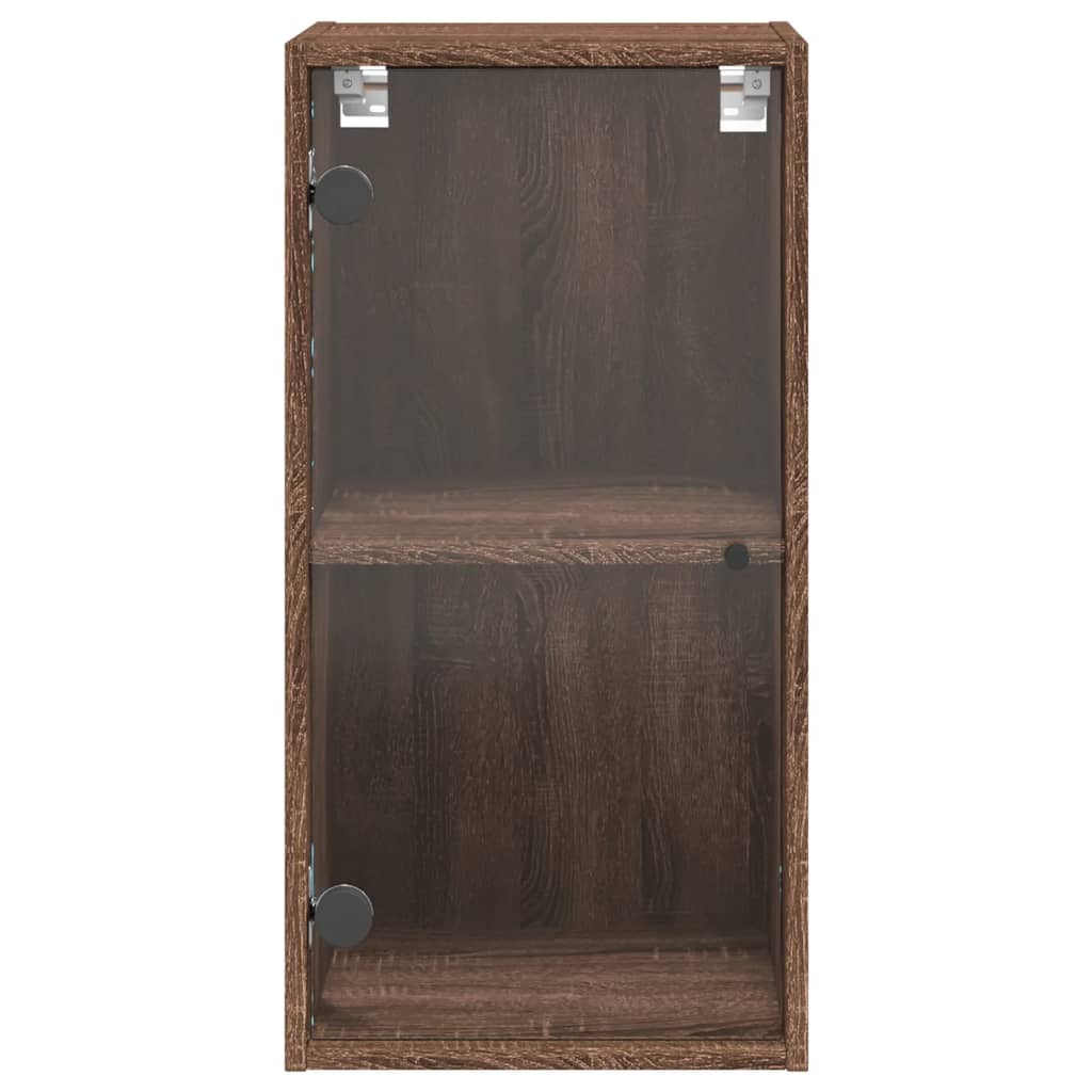 Dulap de perete cu uși din sticlă, stejar maro, 35x37x68,5 cm - Lando