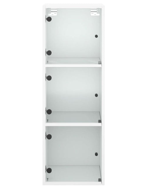 Încărcați imaginea în vizualizatorul Galerie, Dulap de perete cu uși din sticlă, alb, 35x37x100 cm - Lando

