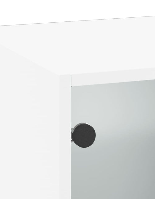 Загрузите изображение в средство просмотра галереи, Dulap de perete cu uși din sticlă, alb, 35x37x100 cm - Lando

