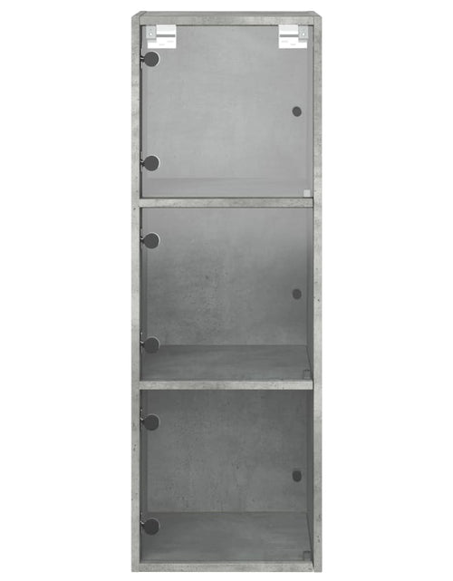 Încărcați imaginea în vizualizatorul Galerie, Dulap de perete cu uși din sticlă, gri beton, 35x37x100 cm - Lando
