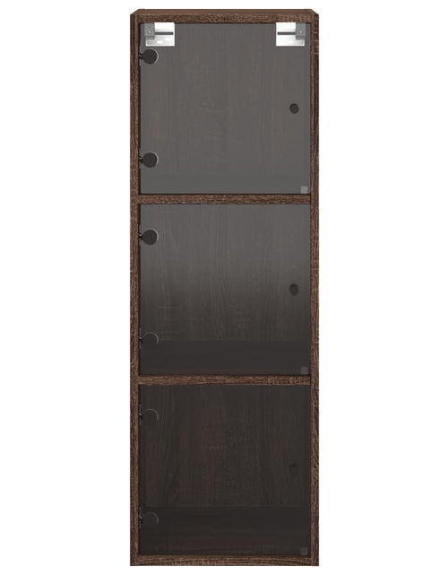 Загрузите изображение в средство просмотра галереи, Dulap de perete cu uși din sticlă, stejar maro, 35x37x100 cm - Lando
