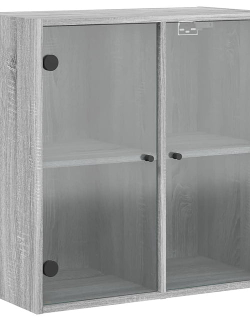 Загрузите изображение в средство просмотра галереи, Dulap de perete cu uși din sticlă, gri sonoma, 68x37x68,5 cm - Lando
