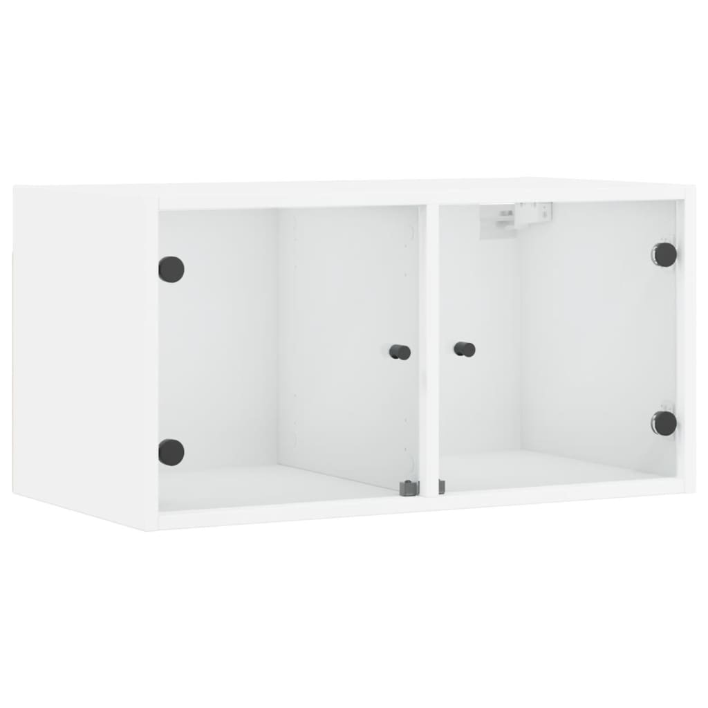 Dulap de perete cu uși din sticlă, alb, 68,5x37x35 cm - Lando