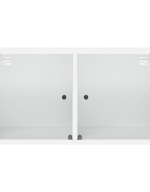 Încărcați imaginea în vizualizatorul Galerie, Dulap de perete cu uși din sticlă, alb, 68,5x37x35 cm - Lando
