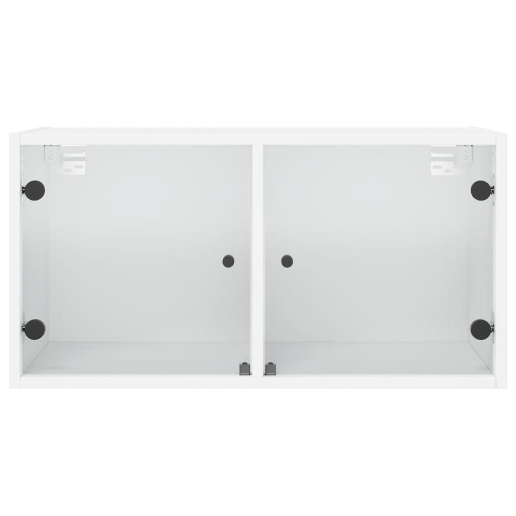 Dulap de perete cu uși din sticlă, 2 buc., alb, 68,5x37x35 cm - Lando