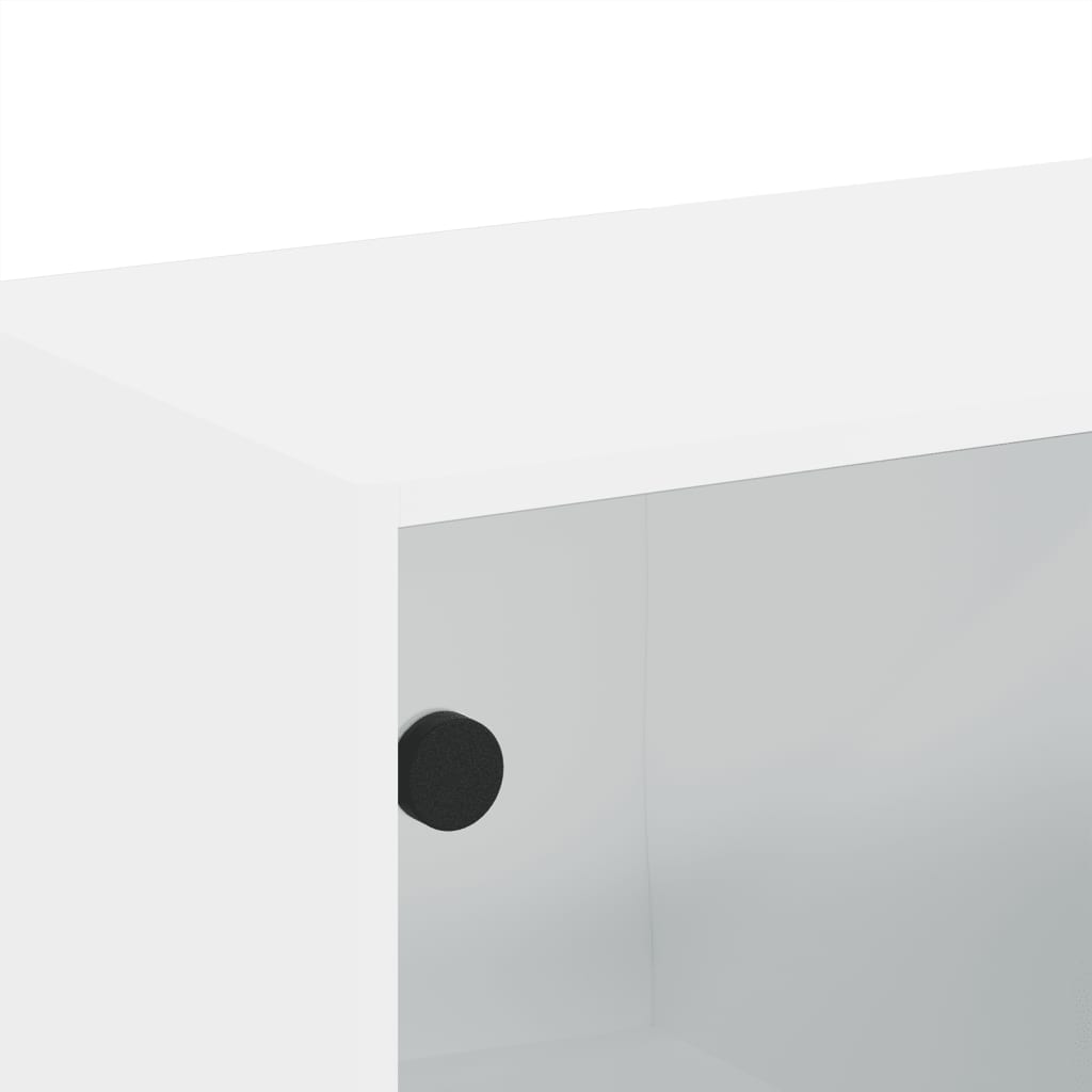 Dulap de perete cu uși din sticlă, 2 buc., alb, 68,5x37x35 cm - Lando