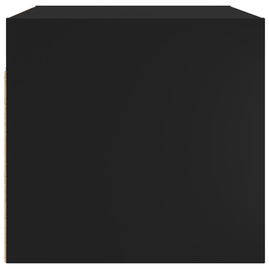 Dulapuri de perete cu uși din sticlă 2 buc. negru 68,5x37x35 cm - Lando