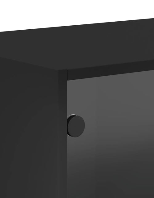 Загрузите изображение в средство просмотра галереи, Dulapuri de perete cu uși din sticlă 2 buc. negru 68,5x37x35 cm - Lando
