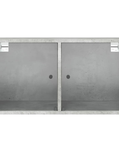 Încărcați imaginea în vizualizatorul Galerie, Dulap de perete cu uși din sticlă, gri beton, 68,5x37x35 cm - Lando
