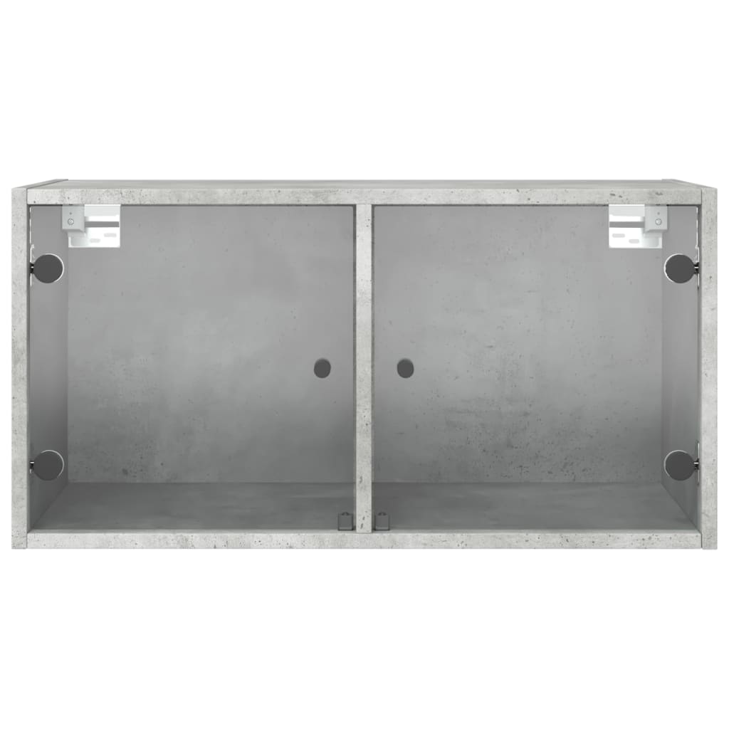Dulap de perete cu uși din sticlă, gri beton, 68,5x37x35 cm - Lando