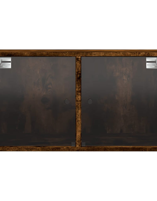 Încărcați imaginea în vizualizatorul Galerie, Dulap de perete cu uși din sticlă, stejar fumuriu,68,5x37x35 cm - Lando
