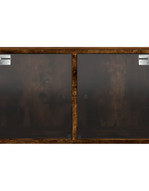 Загрузите изображение в средство просмотра галереи, Dulapuri perete cu uși din sticlă, stejar fumuriu, 68,5x37x35cm - Lando
