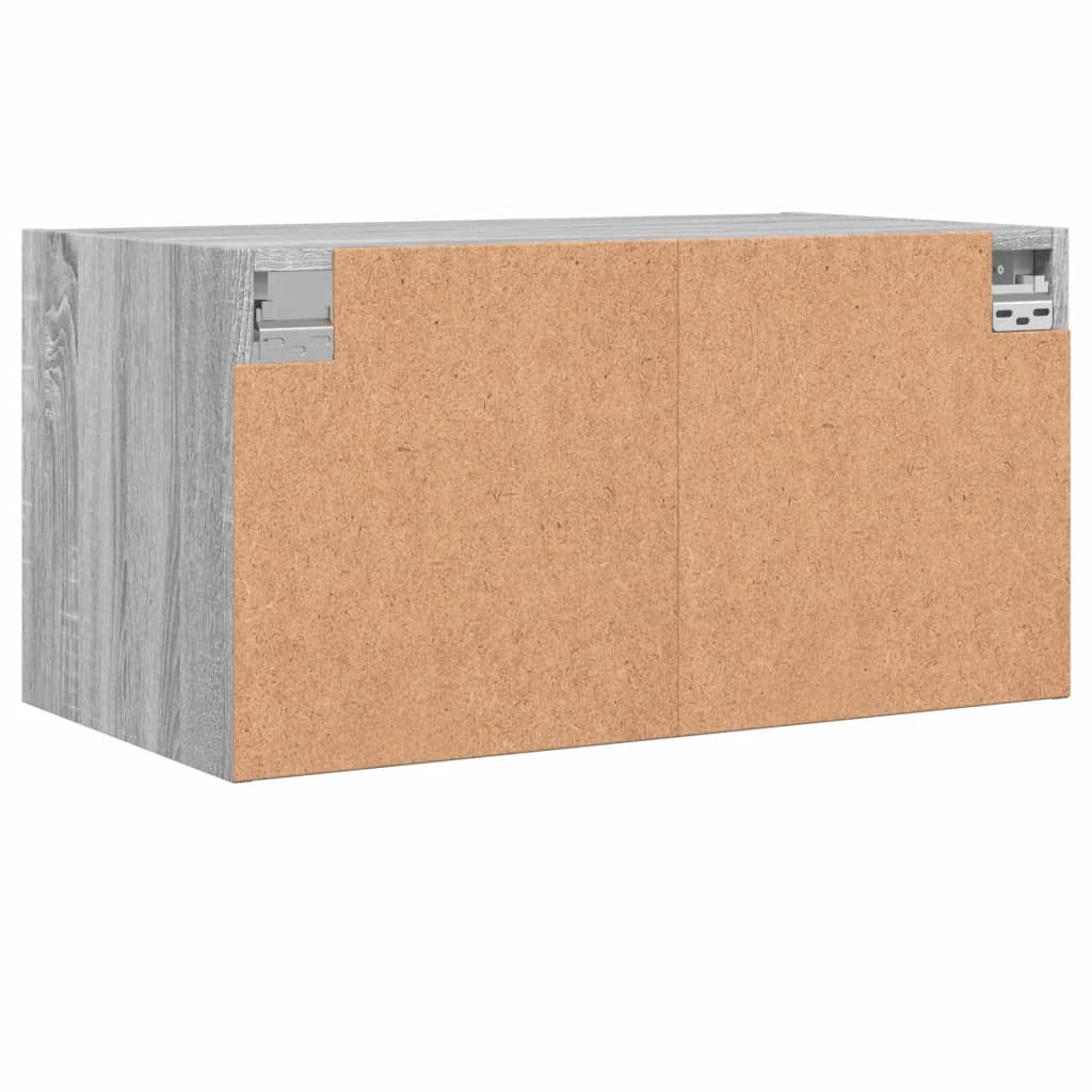 Dulapuri de perete cu uși sticlă 2 buc. gri sonoma 68,5x37x35cm - Lando
