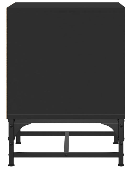 Încărcați imaginea în vizualizatorul Galerie, Noptieră cu ușă din sticlă, negru, 35x37x50 cm - Lando
