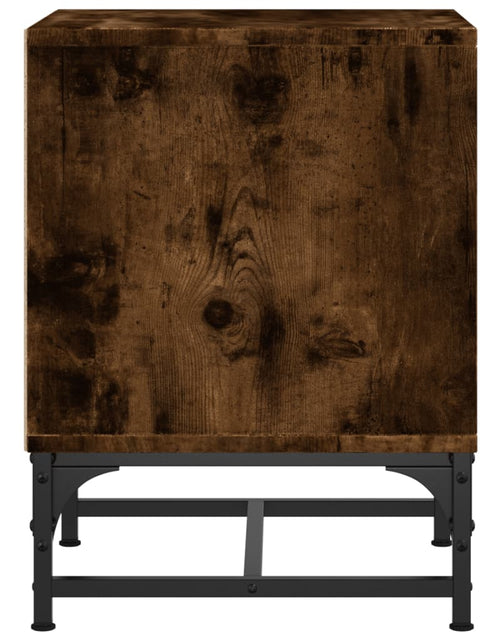 Încărcați imaginea în vizualizatorul Galerie, Noptieră cu ușă din sticlă, stejar afumat, 35x37x50 cm - Lando
