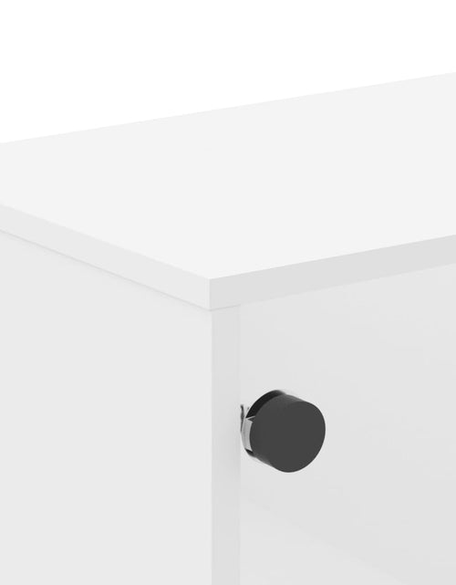 Загрузите изображение в средство просмотра галереи, Măsuță de cafea cu uși din sticlă, alb, 68,5x50x50 cm - Lando
