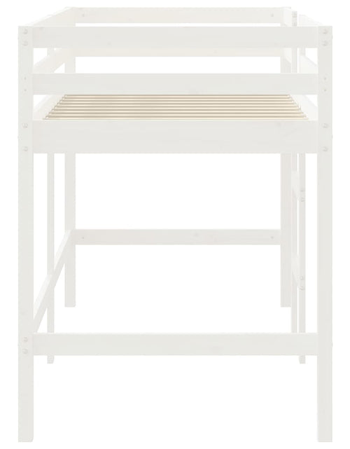 Încărcați imaginea în vizualizatorul Galerie, Pat etajat de copii cu scară, alb, 80x200 cm, lemn masiv pin - Lando
