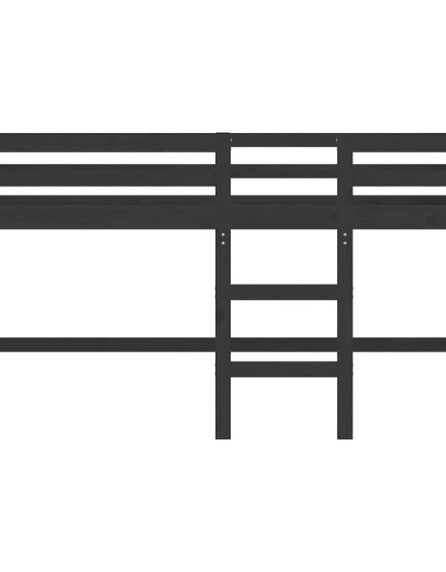 Încărcați imaginea în vizualizatorul Galerie, Pat etajat de copii cu scară, negru, 90x190 cm, lemn masiv pin - Lando
