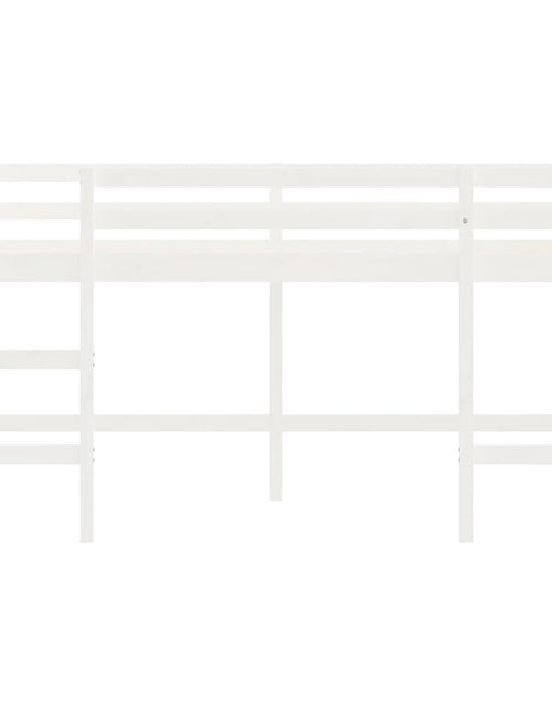 Загрузите изображение в средство просмотра галереи, Pat etajat de copii cu scară, alb, 80x200 cm, lemn masiv pin - Lando
