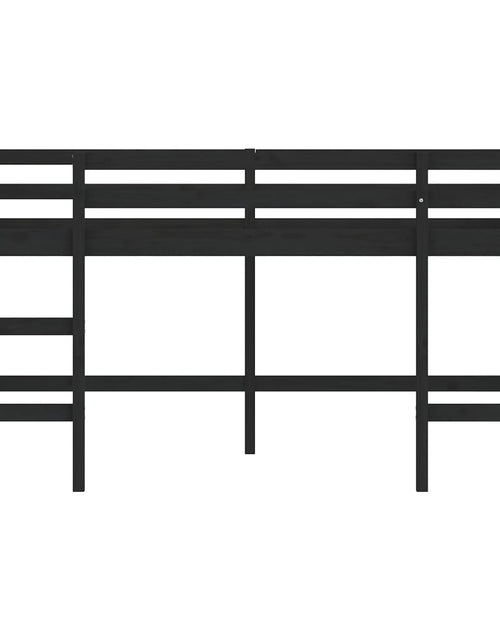 Încărcați imaginea în vizualizatorul Galerie, Pat etajat de copii cu scară, negru, 90x200 cm, lemn masiv pin - Lando
