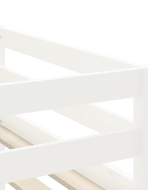 Загрузите изображение в средство просмотра галереи, Pat etajat de copii cu scară, alb, 90x190 cm, lemn masiv pin - Lando
