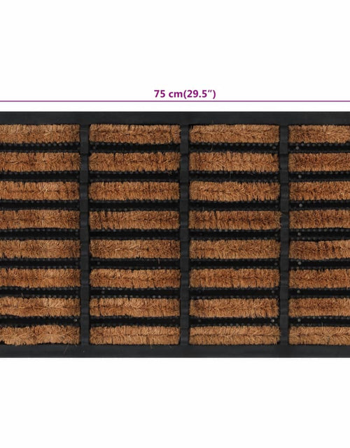 Загрузите изображение в средство просмотра галереи, Covoraș de ușă dreptunghiular, 45x75 cm, cauciuc/nucă cocos - Lando
