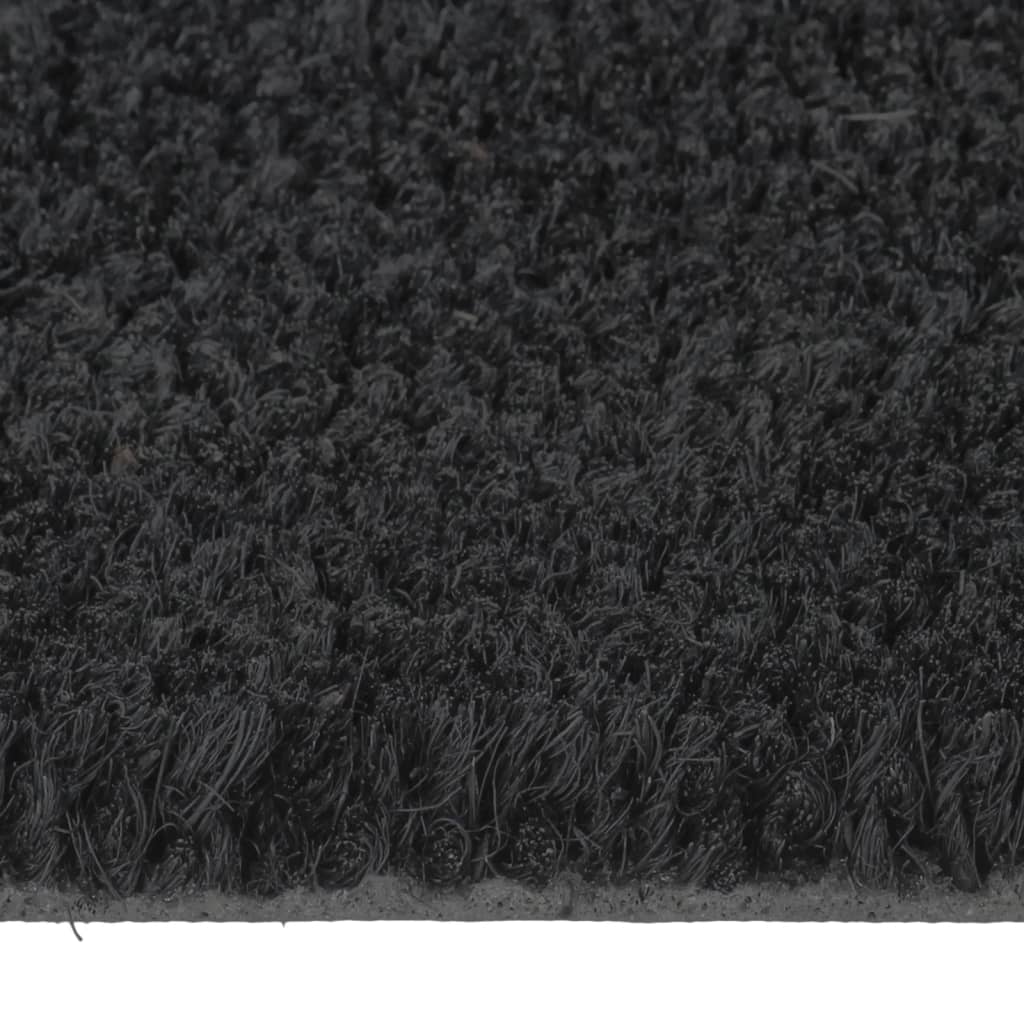 Covoraș de ușă semirotund, negru, 40x60 cm, fibre de cocos - Lando
