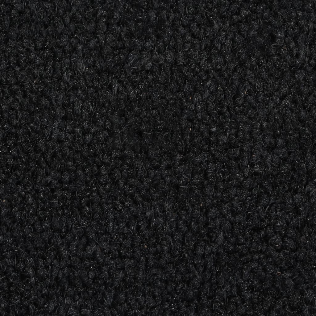 Covoraș de ușă semirotund, negru, 40x60 cm, fibre de cocos - Lando