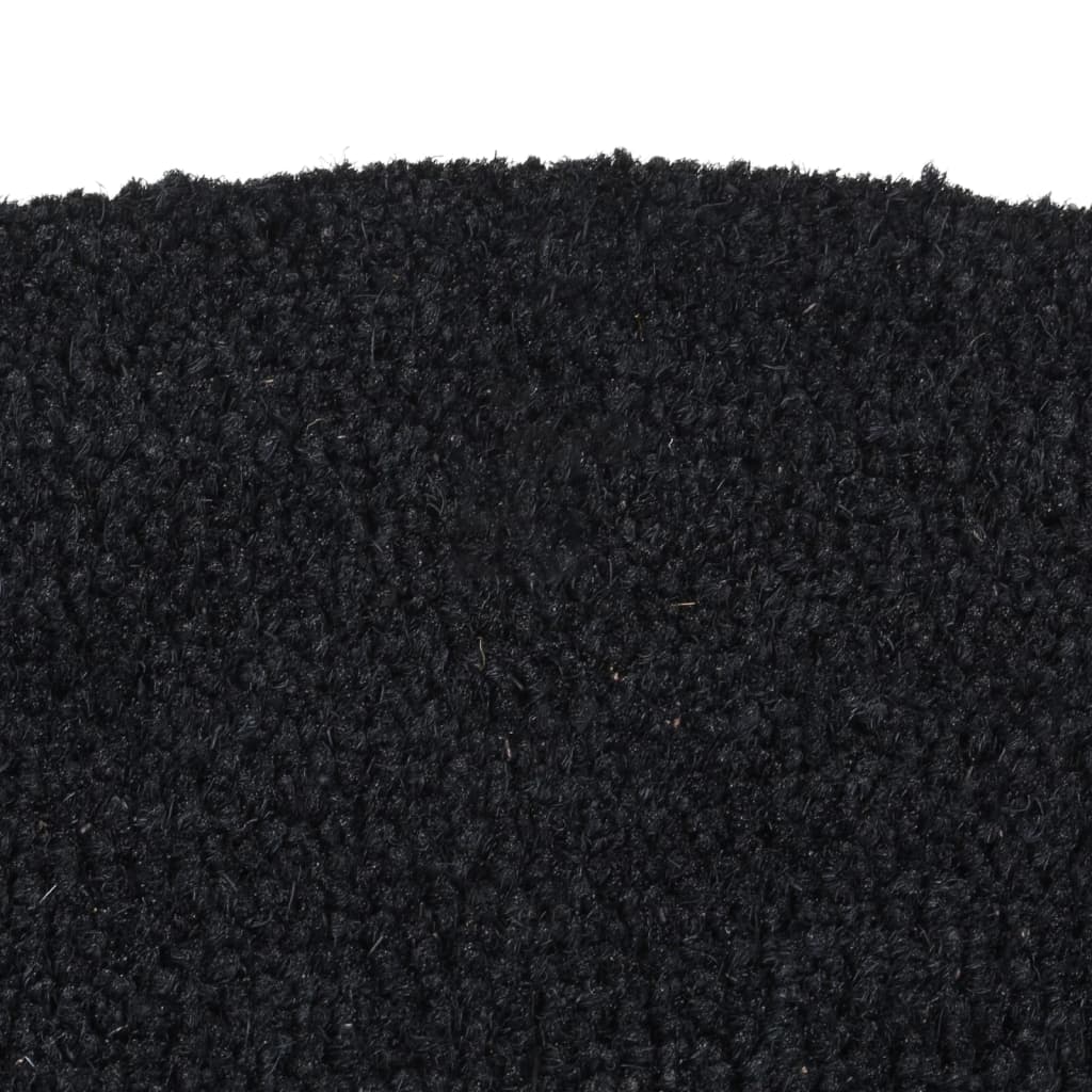 Covoraș de ușă semirotund, negru, 60x90 cm, fibre de cocos - Lando
