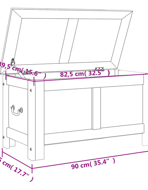 Încărcați imaginea în vizualizatorul Galerie, Cufăr de depozitare cu capac, maro și alb, lemn masiv de acacia - Lando
