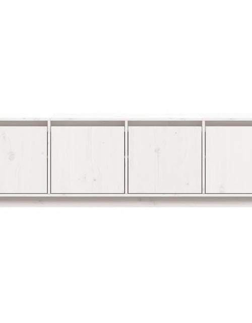 Încărcați imaginea în vizualizatorul Galerie, Comodă TV, alb, 156x37x45 cm, lemn masiv de pin - Lando
